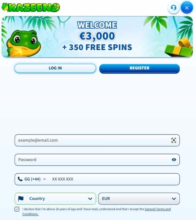 kazeeno casino registration