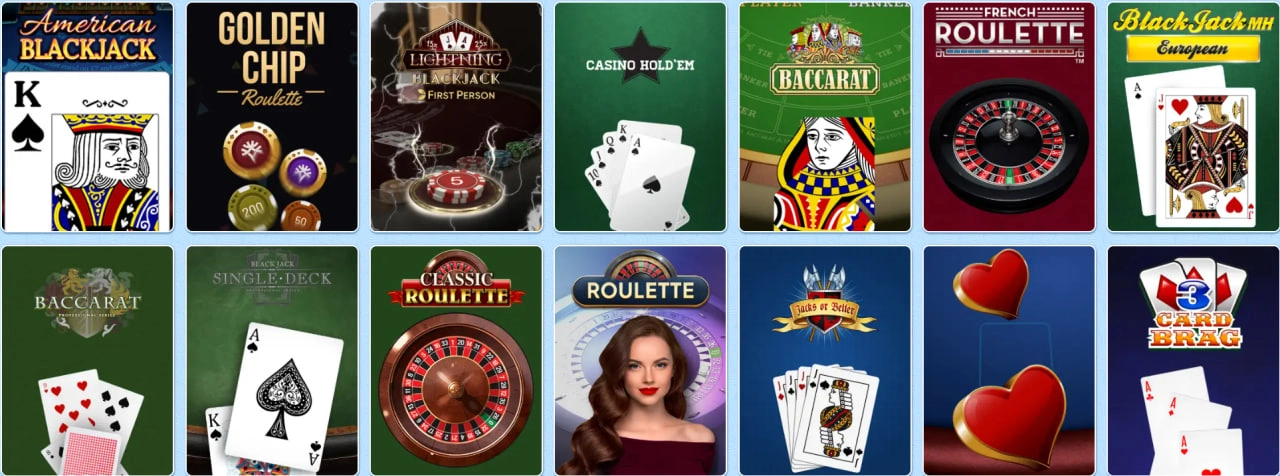 kazeeno casino table games